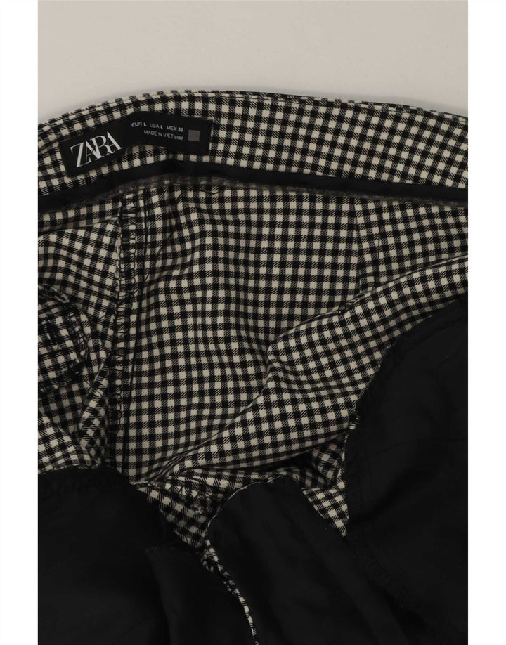 Женские узкие брюки чинос Zara, большие W30 L27, серые в клетку