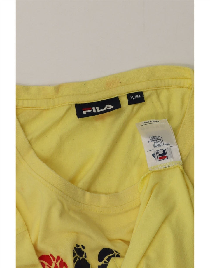 FILA Мужская футболка с рисунком Top XL Желтый хлопок