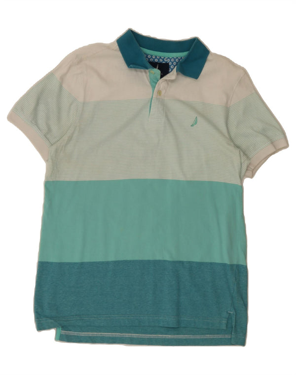 REGATTA Mens Polo Shirt Small Turquoise Colourblock Cotton
