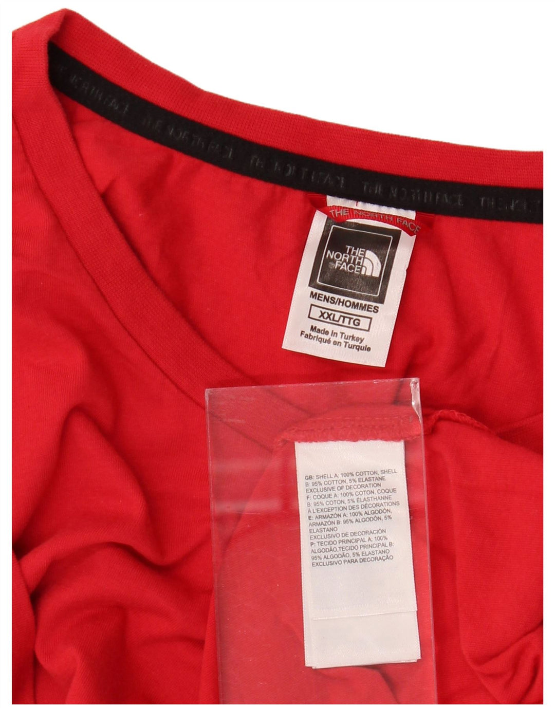 Мужская футболка с рисунком THE NORTH FACE, 2XL, красный хлопок