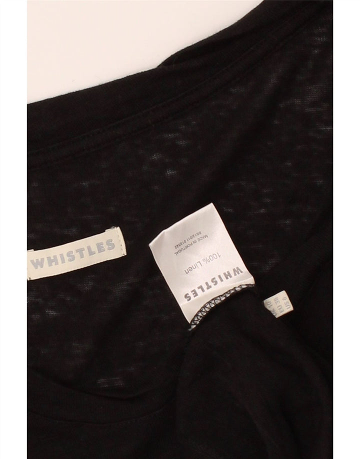 WHISTLE Womens Oversized Top Long Sleeve UK 10 Small Black Linen Vintage Whistle and Second-Hand Whistle from Messina Hembry 