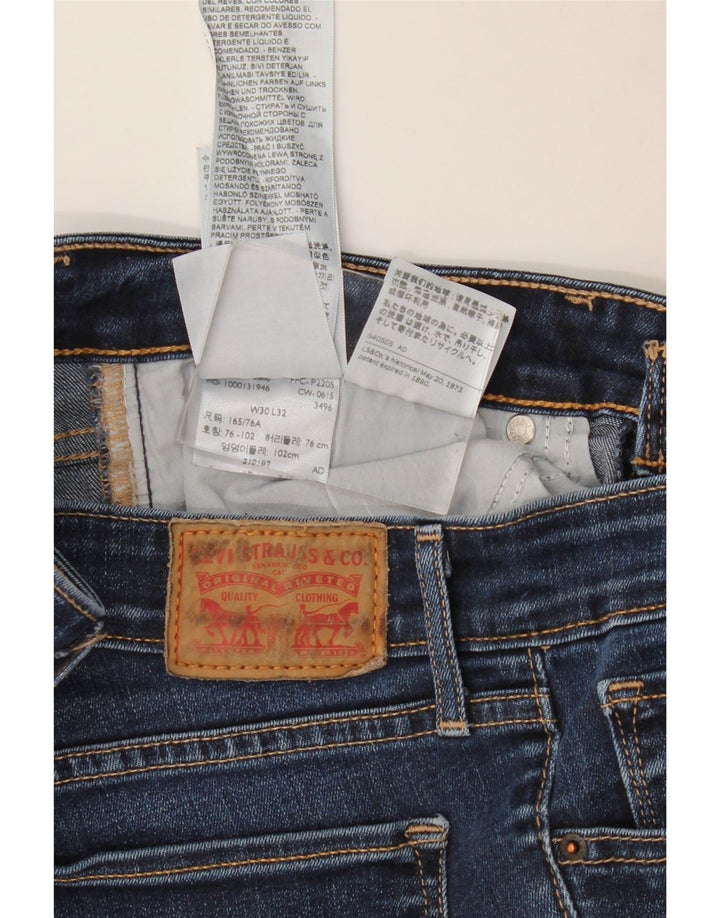 Женские прямые джинсы LEVI'S 714 W30 L32 Синие, хлопок