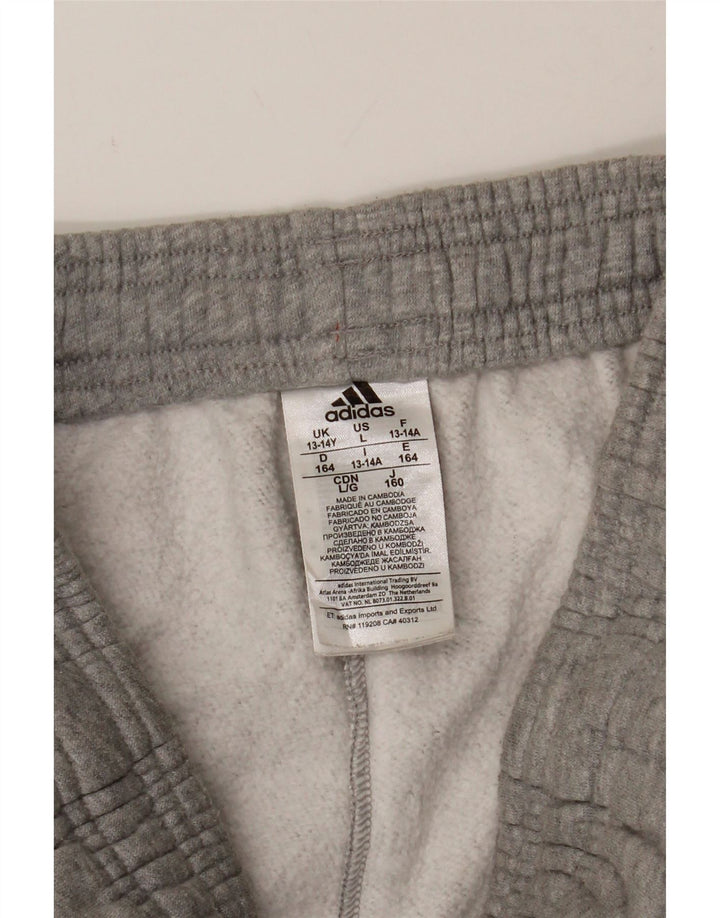 ADIDAS Boys Tracksuit Trousers 13-14 Year  Grey Cotton Vintage Adidas and Second-Hand Adidas from Messina Hembry 