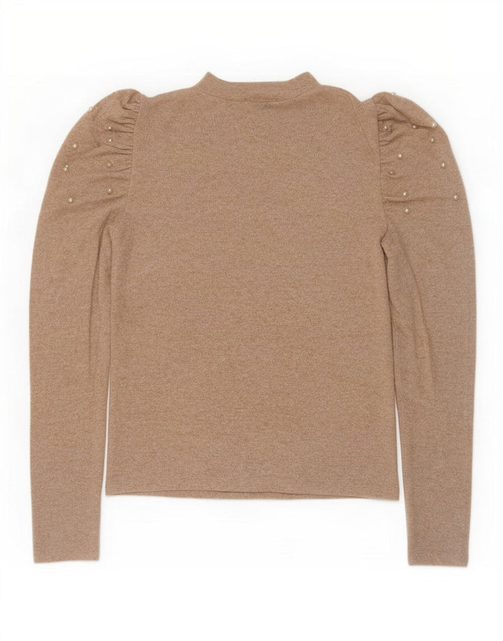 Женская блузка с длинным рукавом Zara UK 12, средний бежевый
