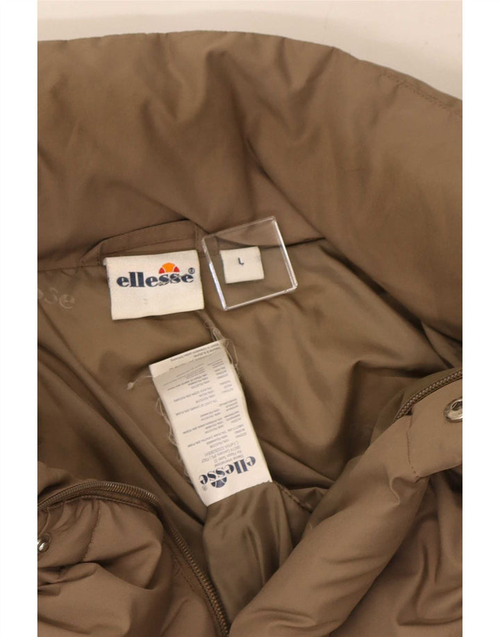 Мужская стеганая куртка Ellesse UK 40, большая, бежевая, полиэстер