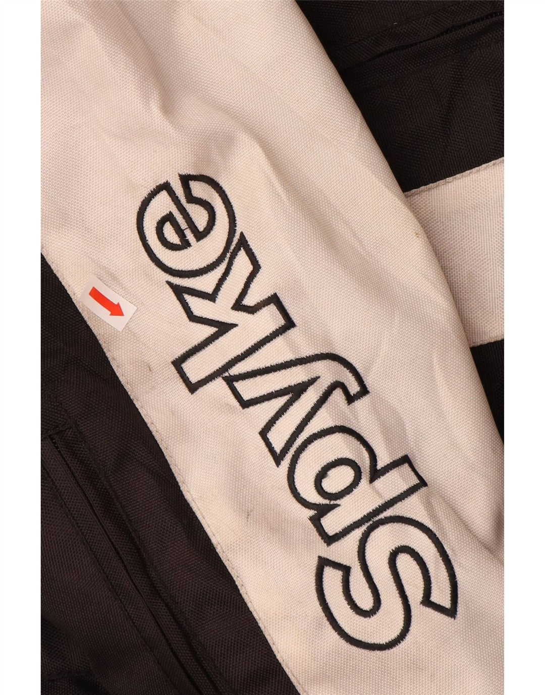 Мужская куртка-гонщик Spyke с графическим рисунком, размер 58, 3XL, черная, полиэстер с цветными блоками