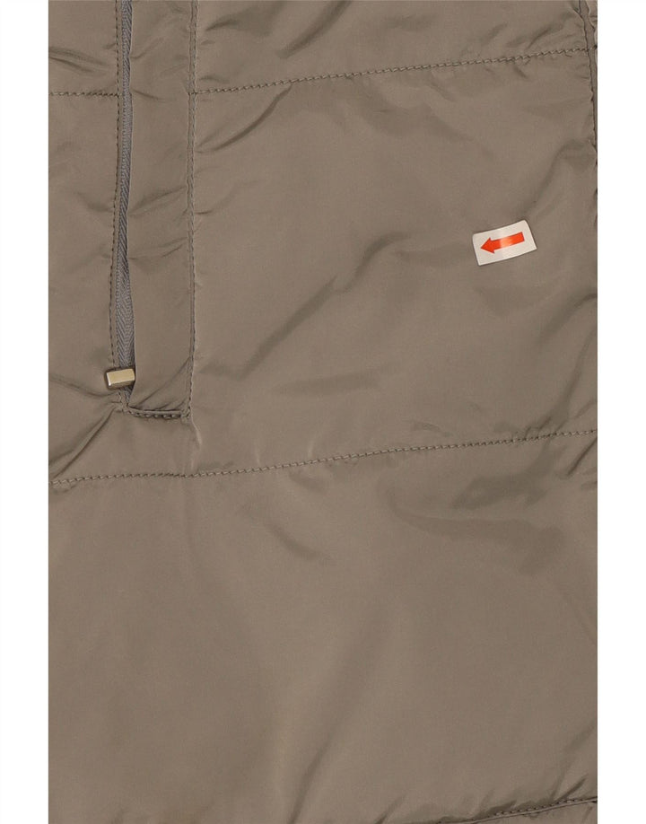 Женское двустороннее стеганое пальто с капюшоном Max Mara UK 10, маленькое бежевое из полиамида