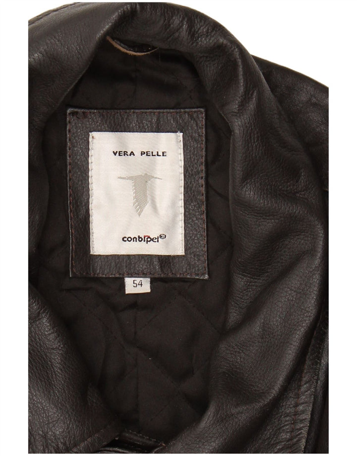 CONBIPEL Мужское кожаное пальто IT 54 XL Коричневое кожаное