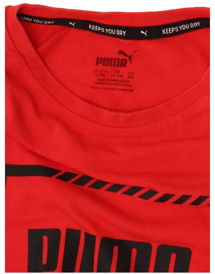 Футболка с рисунком Puma для мальчиков 13-14 лет, красная