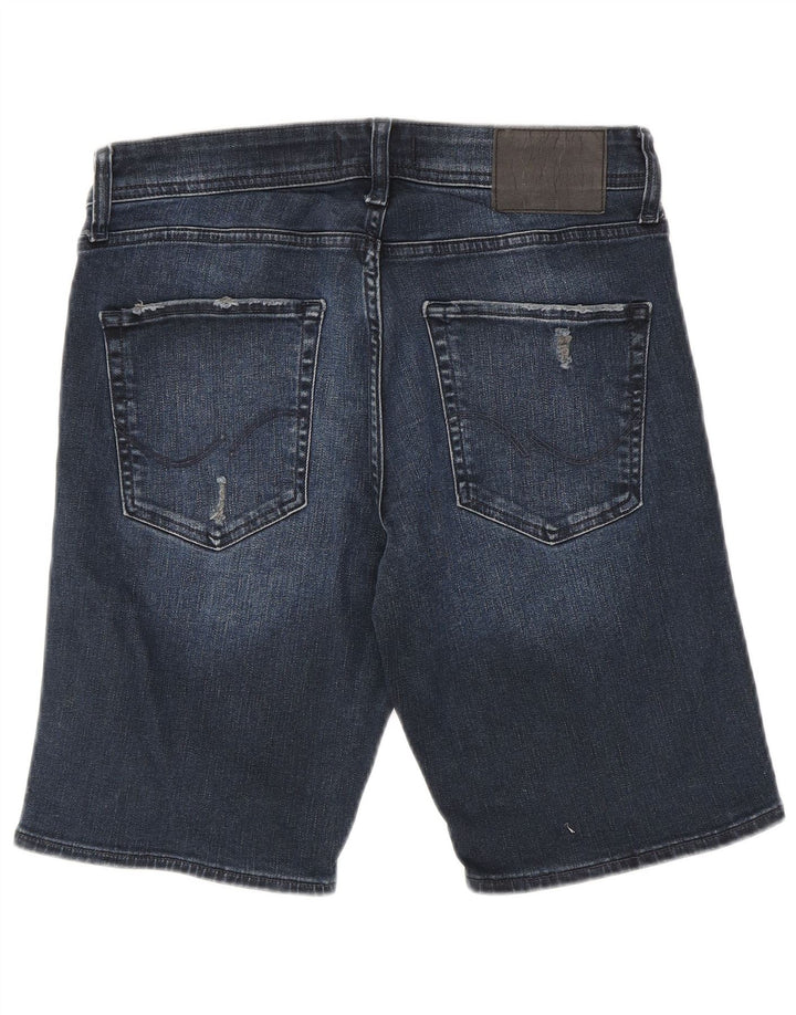Jack & Jones Мужские джинсовые шорты стандартного кроя, маленькие W29, темно-синие, хлопок
