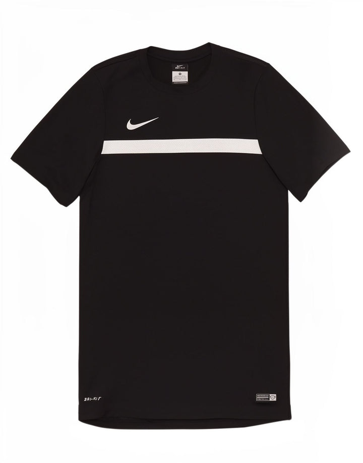 Мужская футболка Nike, средний черный полиэстер с цветными блоками