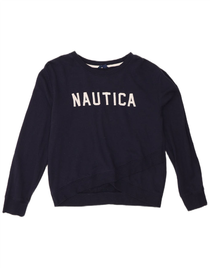 Женский джемпер большого размера Nautica с рисунком, Великобритания, 10, маленький, темно-синий