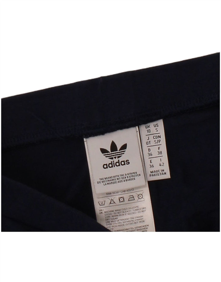 ADIDAS Womens Leggings UK 10 Small  Black Cotton