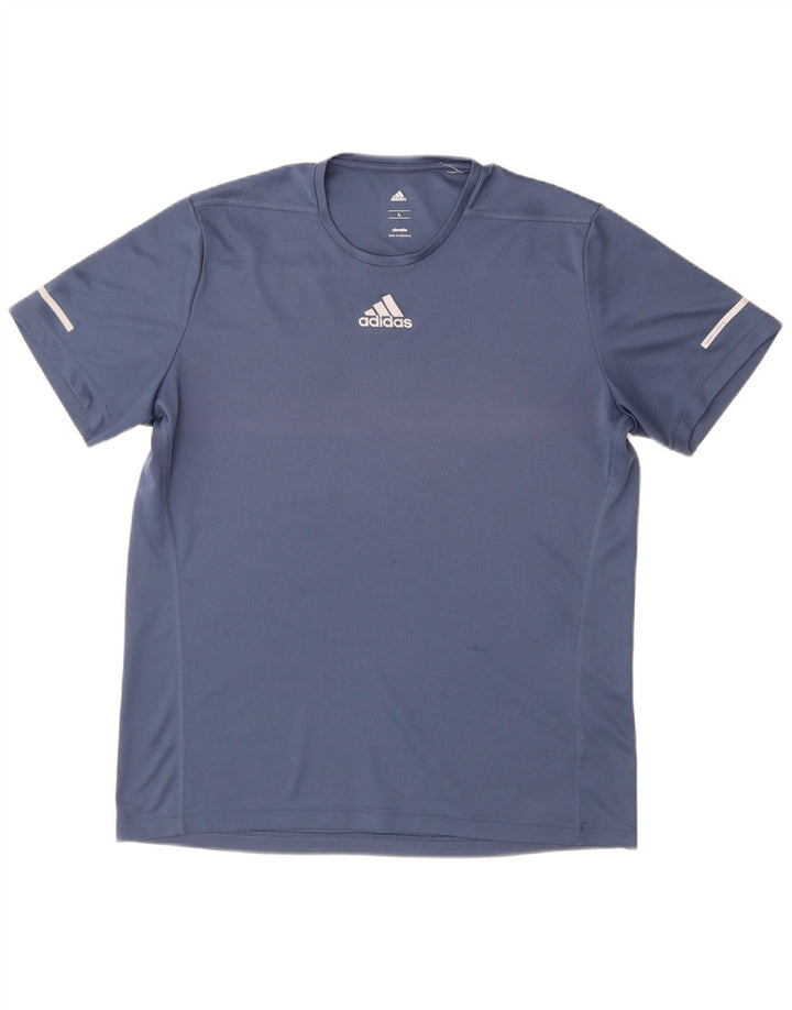 Мужская футболка Adidas Climalite, большая, темно-синяя