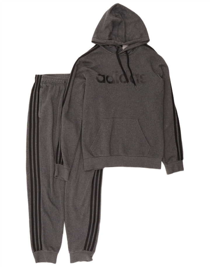 Мужской спортивный костюм ADIDAS с рисунком, маленький серый, хлопок
