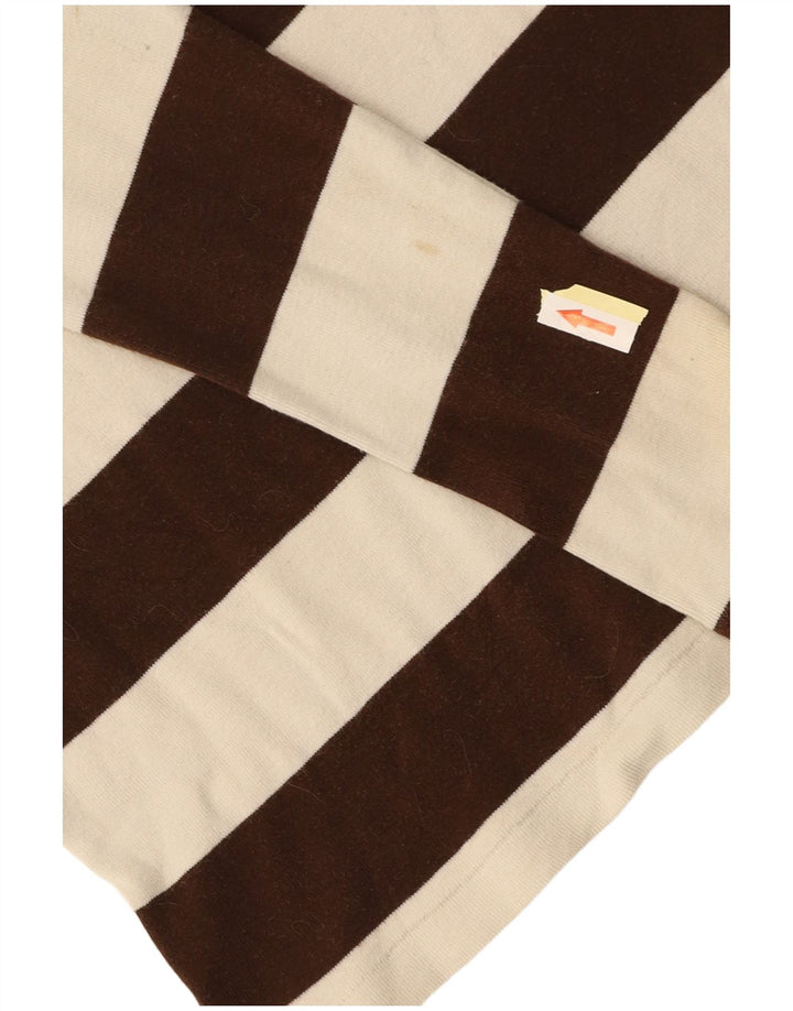 Женский топ RALPH LAUREN с длинным рукавом UK 14, хлопок среднего коричневого цвета в полоску