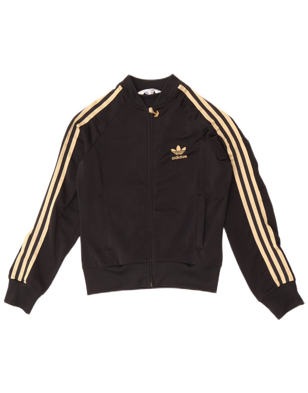 Женский спортивный костюм Adidas с графическим рисунком EU 34 XS, черный полиэстер