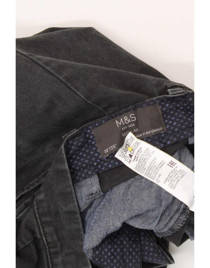 Мужские брюки чиносы Marks & Spencer стандартного кроя W38 L29 серые, хлопковые