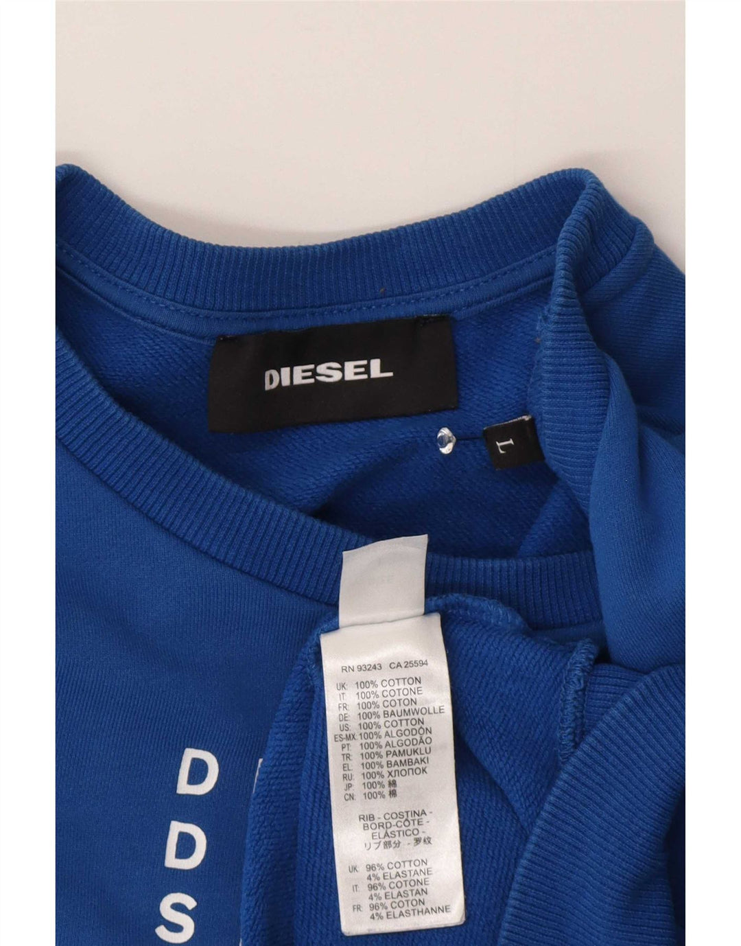 Мужской джемпер с рисунком Diesel, большой синий, хлопок