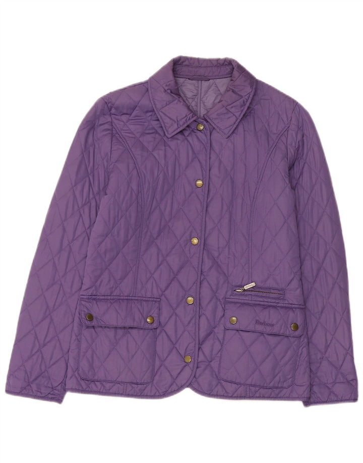 Женская стеганая куртка Barbour UK 12, средний фиолетовый полиэстер
