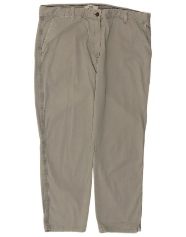 Женские зауженные брюки-чиносы Marks & Spencer UK 18 XL W38 L27 Серые хлопковые