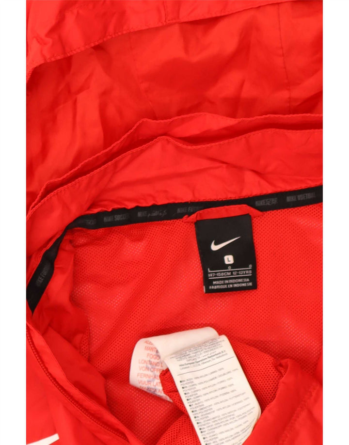 Дождевик с капюшоном Nike для мальчиков 12–13 лет, большой красный нейлон