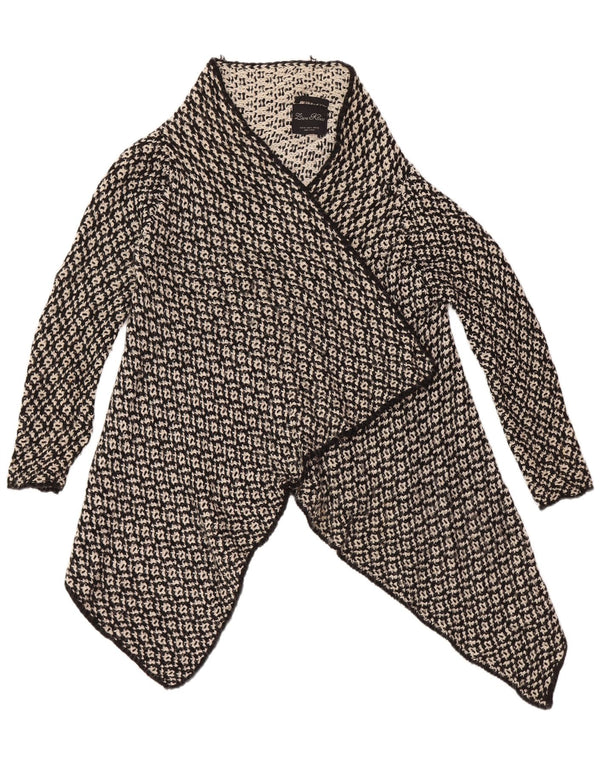 Женский свободный открытый кардиган ZARA UK 14, средний черный акрил