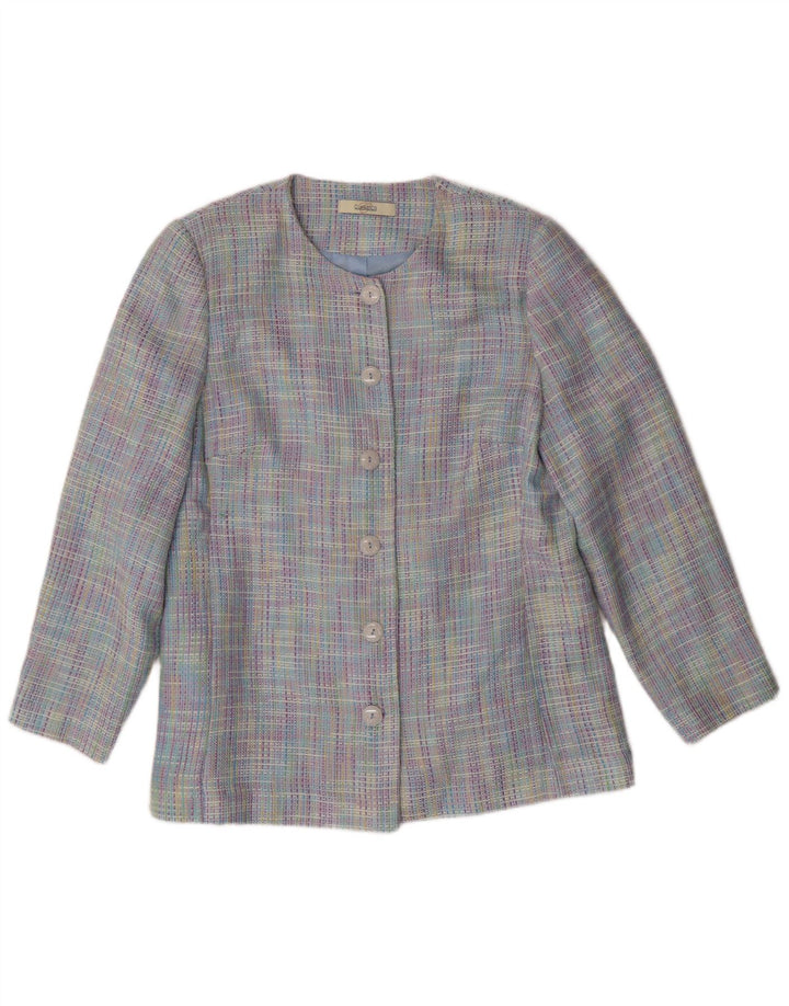 CLASSICS Womens 6 Button Blazer Jacket UK 18 XL  Multicoloured Check