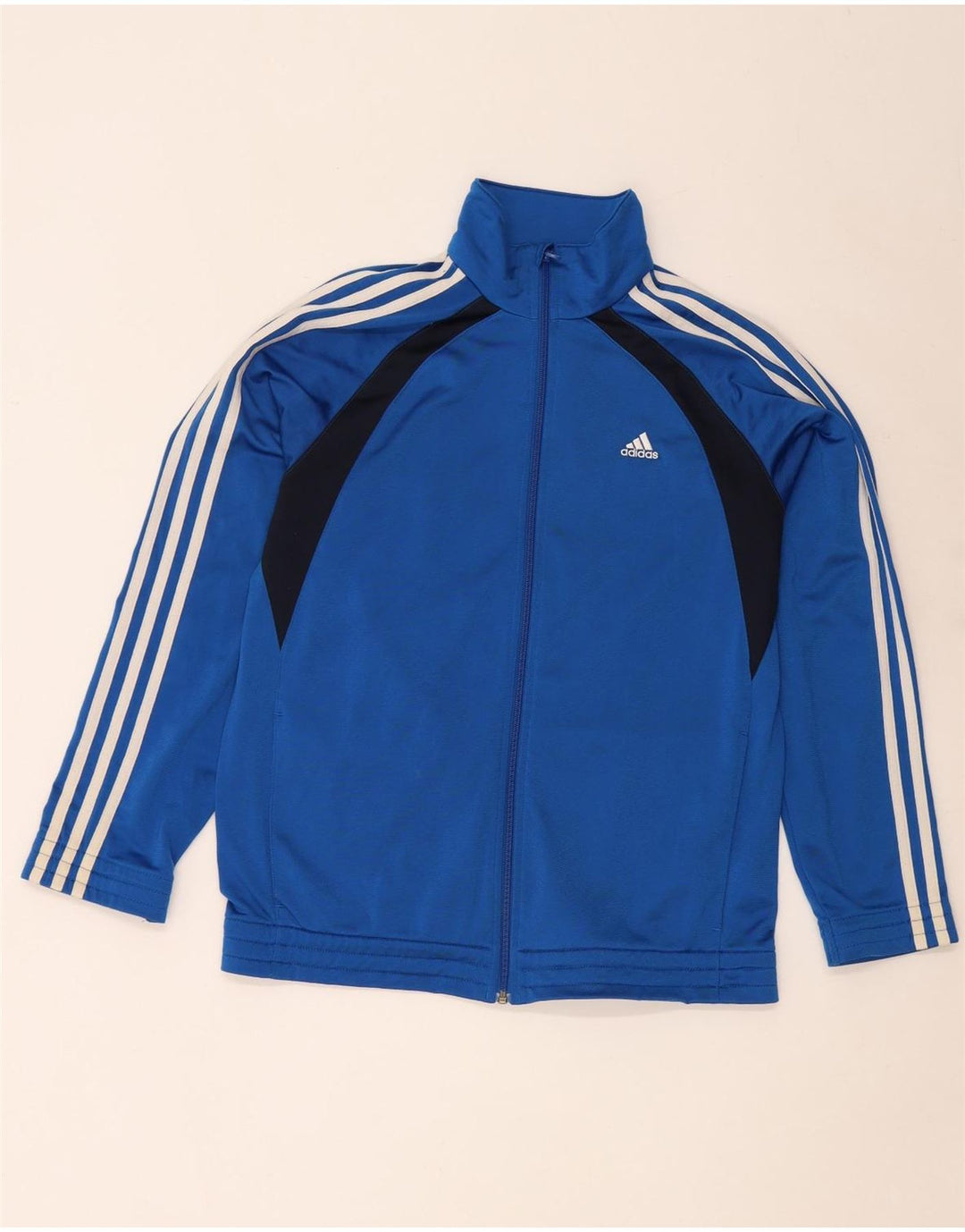 Спортивный костюм Adidas для мальчиков, верхняя куртка 15–16 лет, синяя, полиэстер с цветными блоками