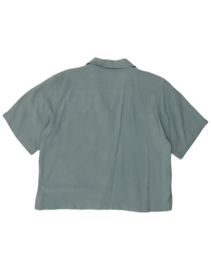 Женская рубашка с коротким рукавом Tommy Bahama UK 12, средний бирюзовый узор в елочку