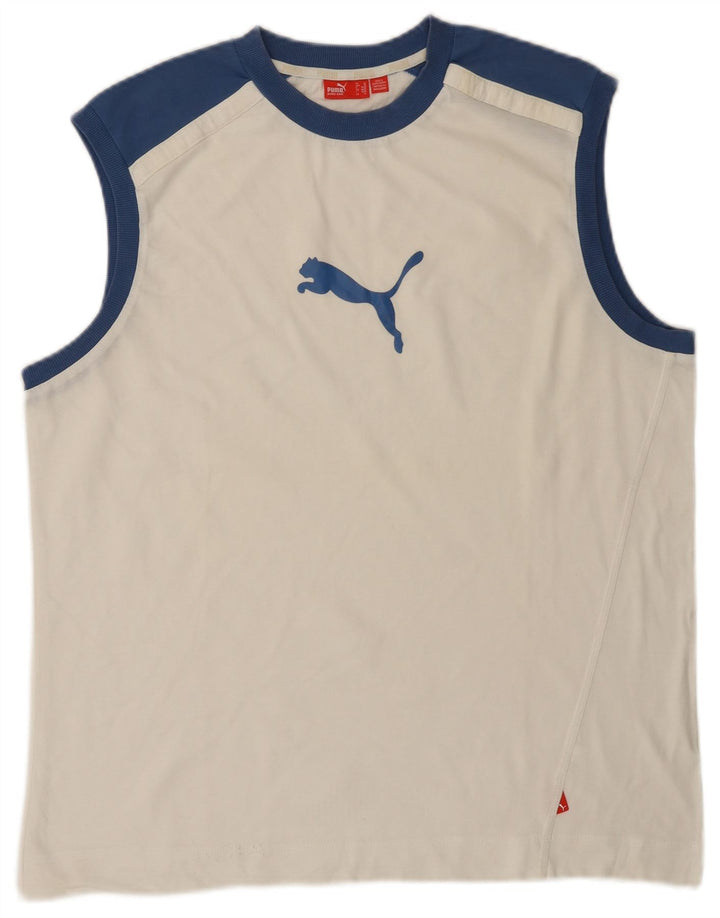 Мужской жилет с рисунком PUMA XL, белый с цветными блоками