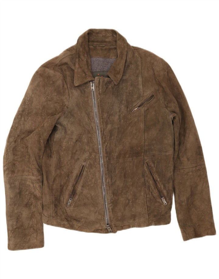 Мужская замшевая косуха Giorgio Brato IT 48 Medium Green Leather
