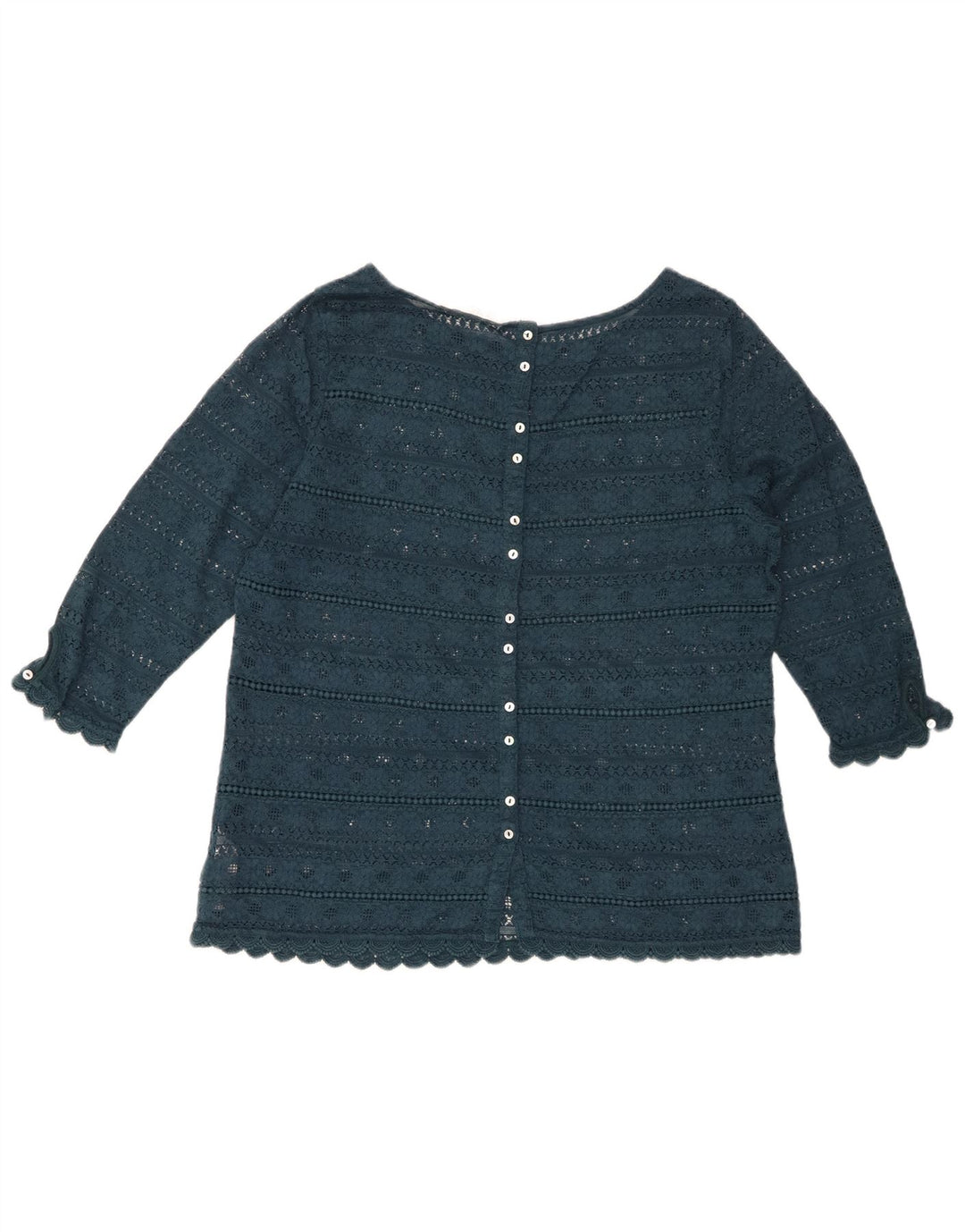 Женская кружевная блузка FAT FACE с рукавом 3/4, Великобритания 14, большой зеленый хлопок с цветочным принтом