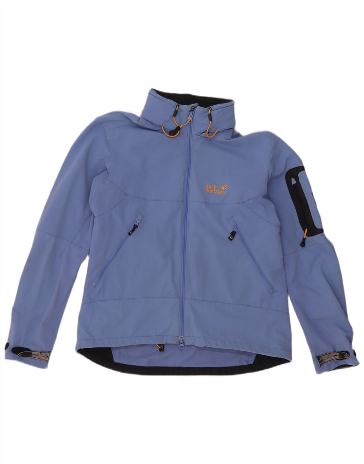 Женская дождевик с капюшоном Jack Wolfskin UK 14/16, большой синий полиамид