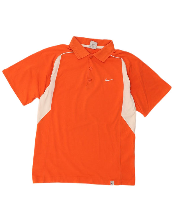 Рубашка-поло Nike Dri Fit для мальчиков 12–13 лет, большой размер, оранжевая хлопковая рубашка с цветными блоками