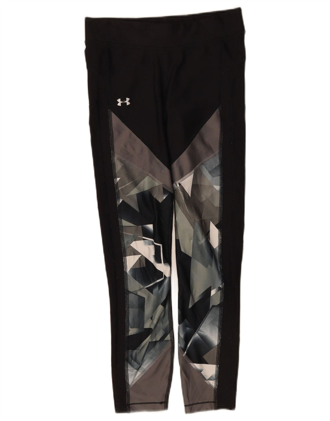 Женские леггинсы Under Armour UK 10, маленькие черные полиэстер с геометрическим рисунком