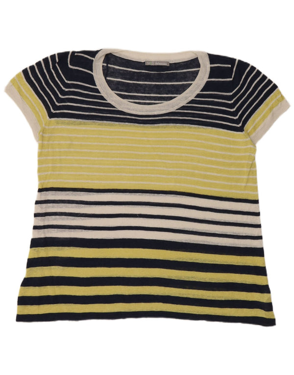 Женская футболка Marks & Spencer Top UK 20 2XL, темно-синяя льняная полоска