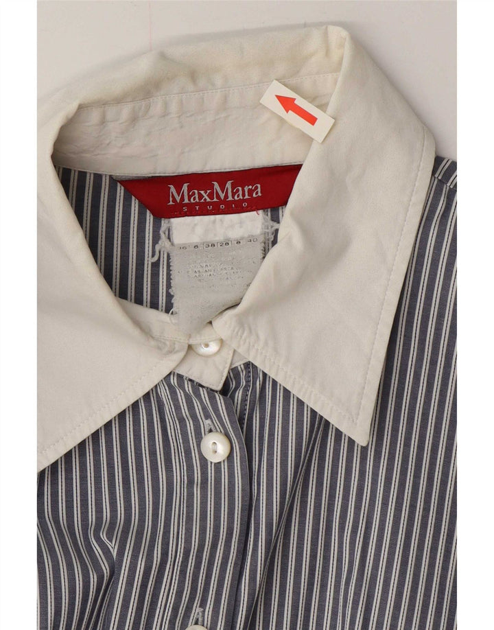 Женская рубашка Max Mara UK 8, маленькая синяя полоска
