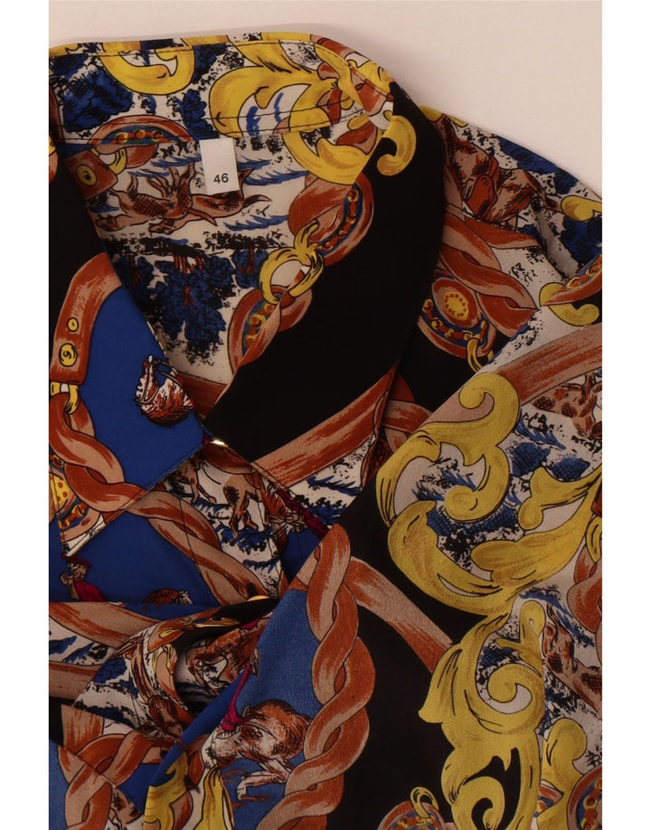 Винтажная женская рубашка с абстрактным узором EU 46 XL, разноцветная