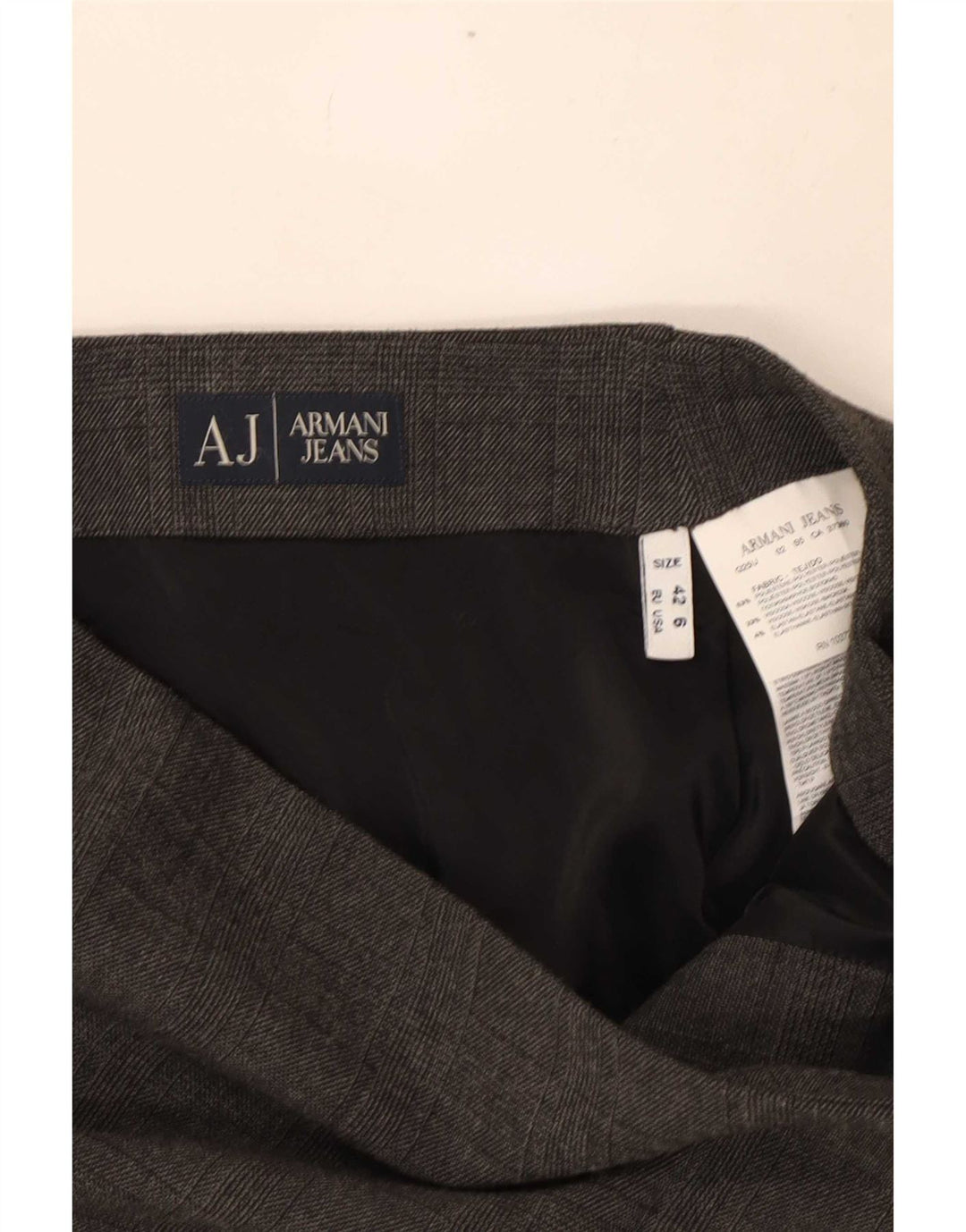 Женская юбка с запахом Armani US 6 Medium W28 Серая клетка из полиэстера