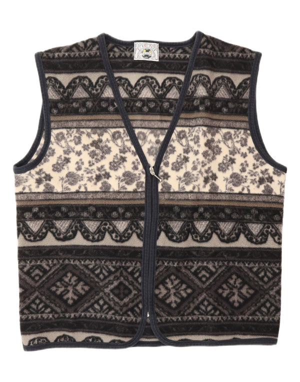 Мужской флисовый жилет VINTAGE UK 42 XL, серый полиэстер Fair Isle
