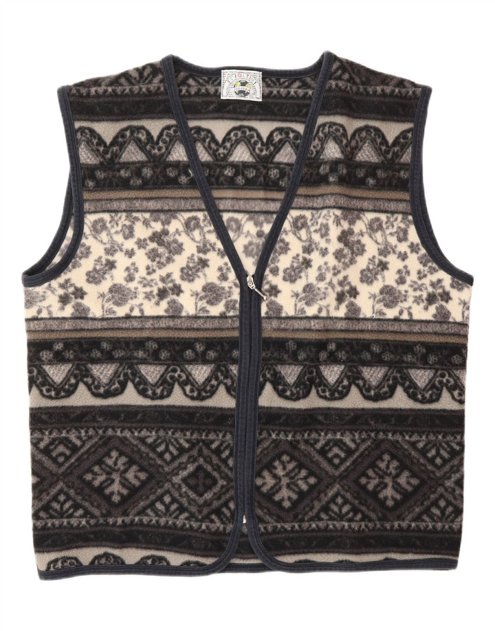 Мужской флисовый жилет VINTAGE UK 42 XL, серый полиэстер Fair Isle