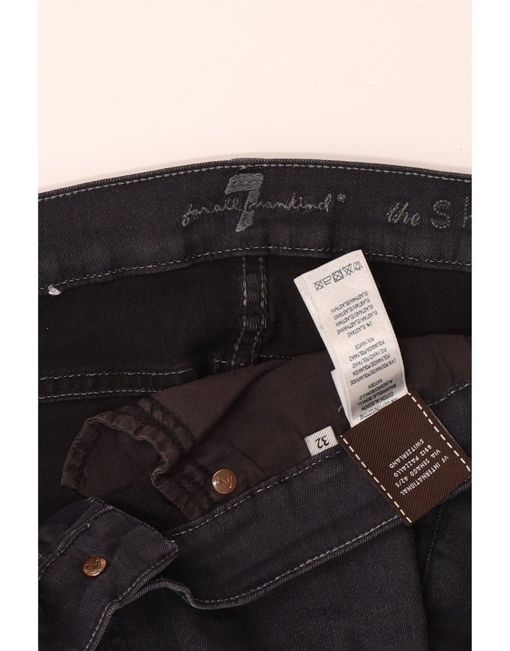 Женские джинсы скинни 7 FOR ALL MANKIND W32 L29, черный хлопок