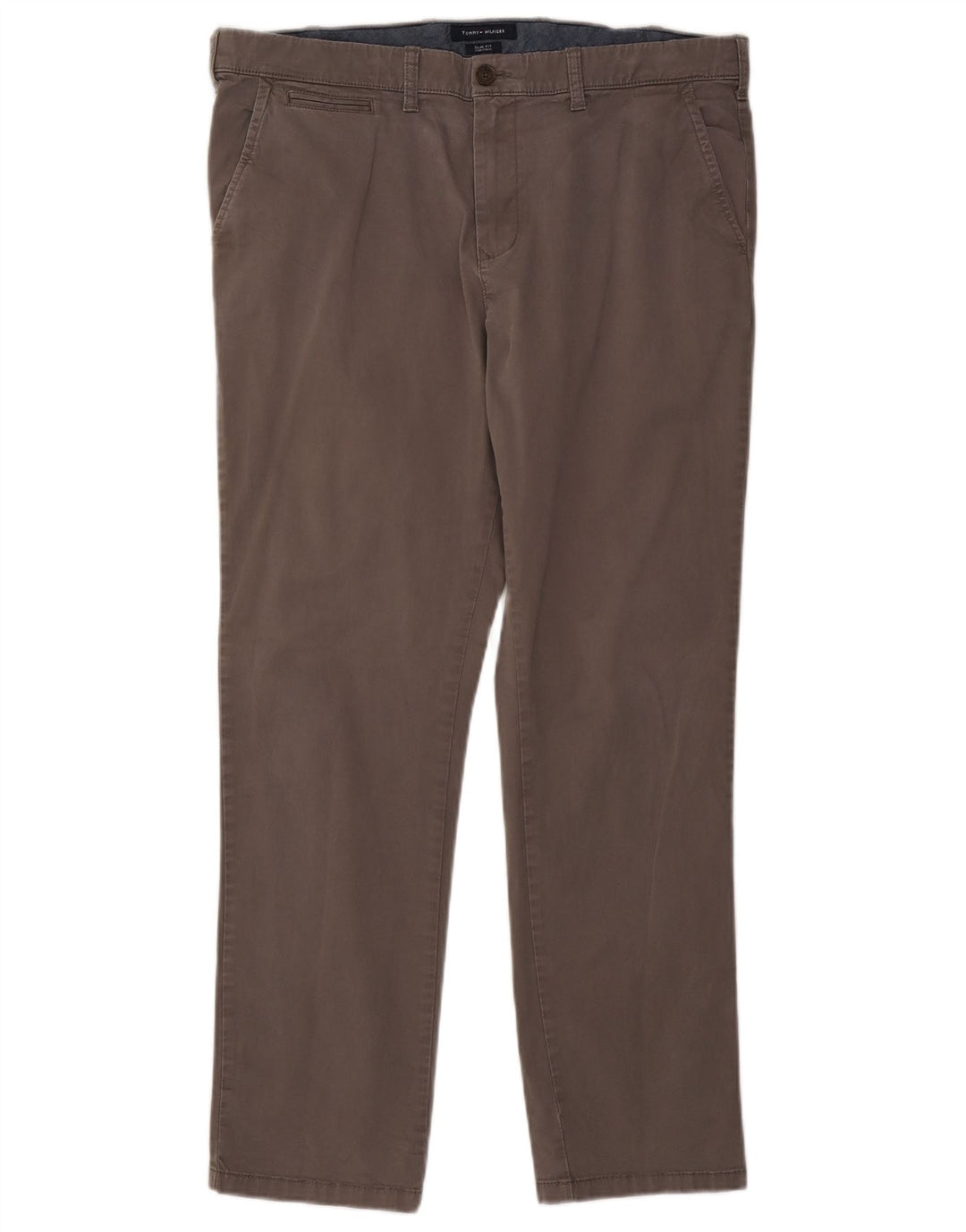 TOMMY HILFIGER Мужские брюки-чиносы узкого кроя W38 L29 Серые хлопковые