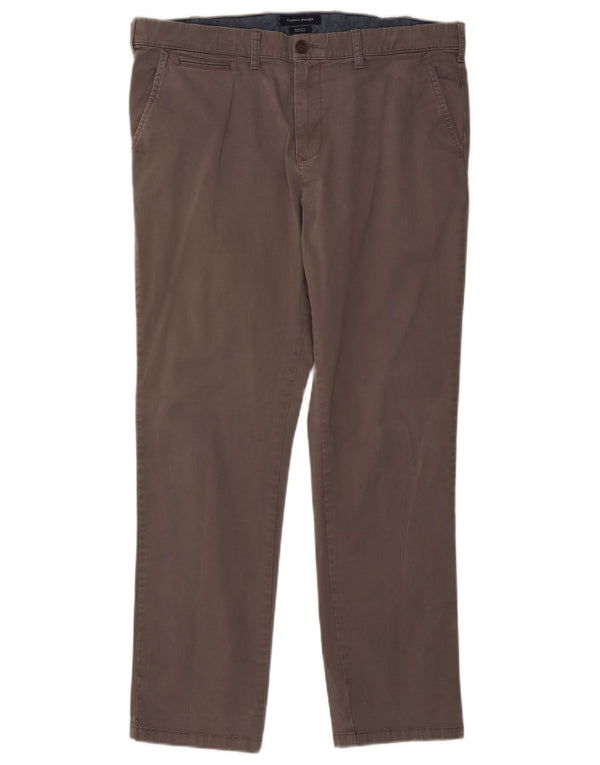 TOMMY HILFIGER Мужские брюки-чиносы узкого кроя W38 L29 Серые хлопковые