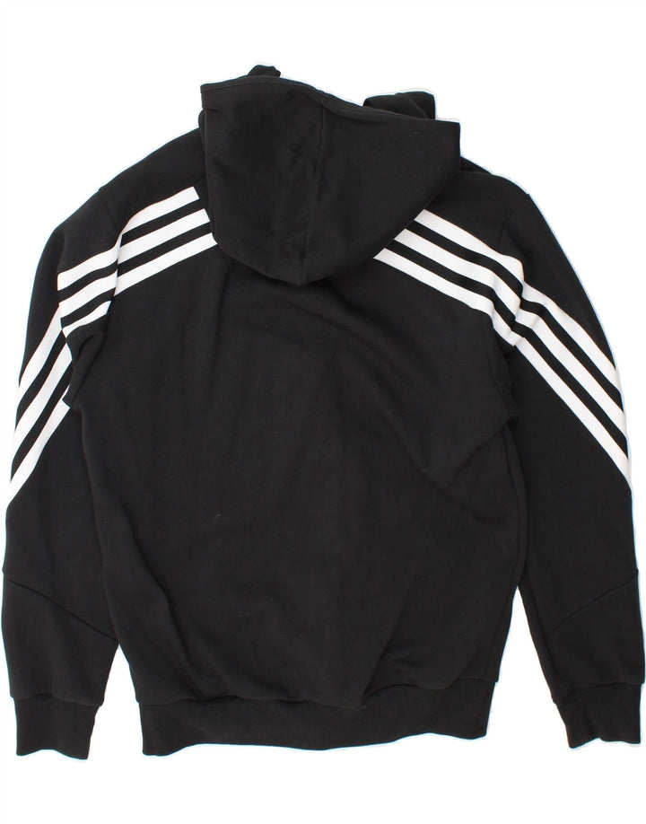ADIDAS Mens Zip Hoodie Sweater Medium Black Cotton Vintage Adidas and Second-Hand Adidas from Messina Hembry 
