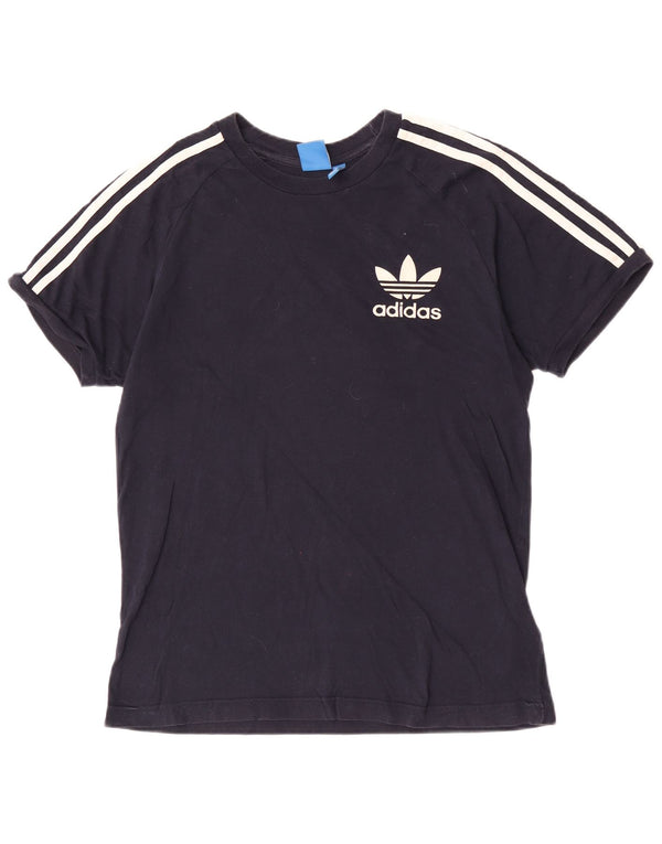 Мужская футболка Adidas с короткими рукавами и обычным верхом, средний темно-синий хлопок