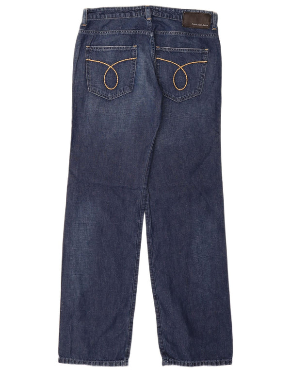 CALVIN KLEIN Womens Straight Jeans W27 L32 Blue Cotton