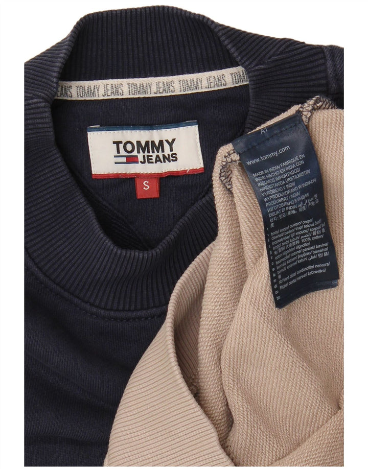 Мужской свитшот с рисунком Tommy Hilfiger, маленький темно-синий с цветными блоками