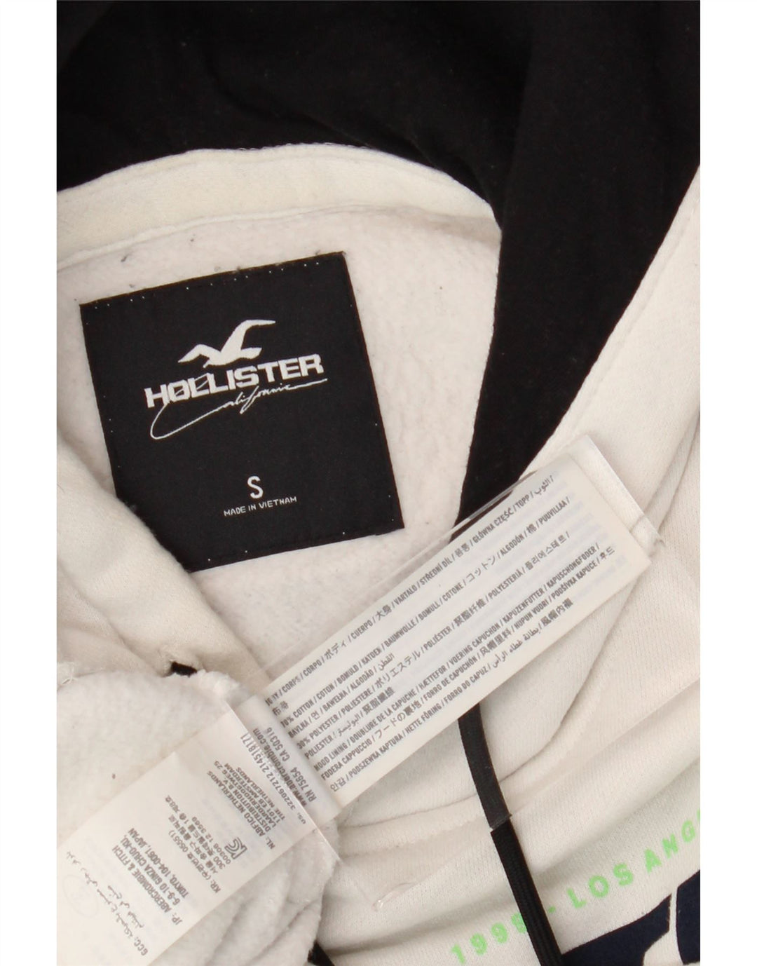 Мужской джемпер с капюшоном HOLLISTER, маленький белый, хлопок